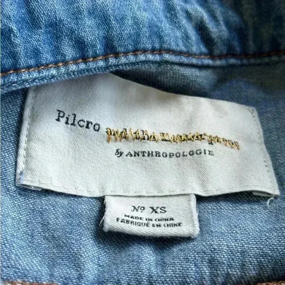 NWOT Anthropologie Pilcro Kora Classic Denim Button Front Belted Jumpsuit Sz XS - Picture 15 of 15